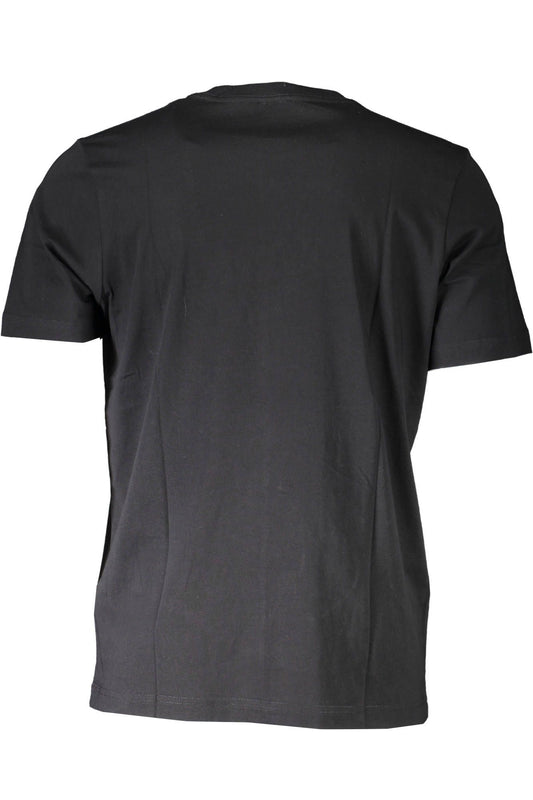 Sleek Black Cotton Tee with Iconic Logo