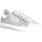 Elegant Silver Lace-up Sneakers with Logo Detail