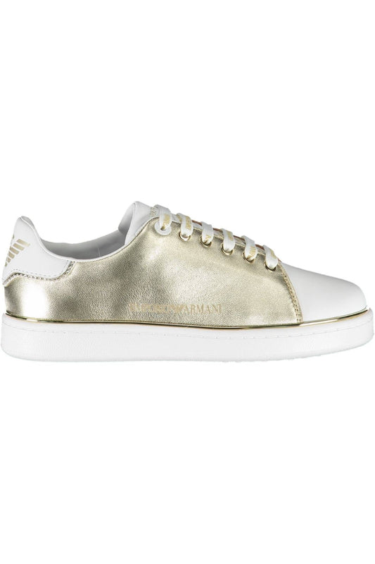 Elegant White Lace-Up Sneakers with Contrast Detail