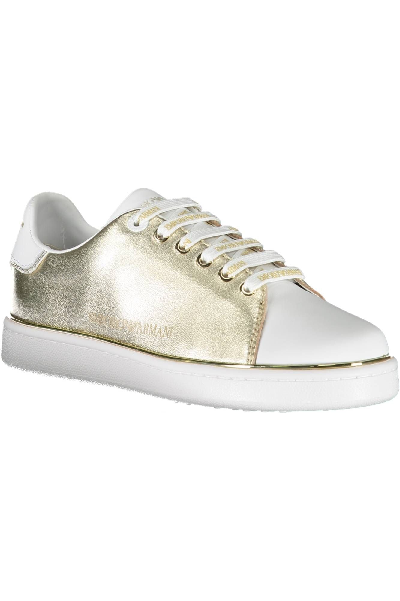 Elegant White Lace-Up Sneakers with Contrast Detail