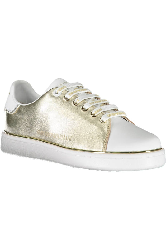 Elegant White Lace-Up Sneakers with Contrast Detail