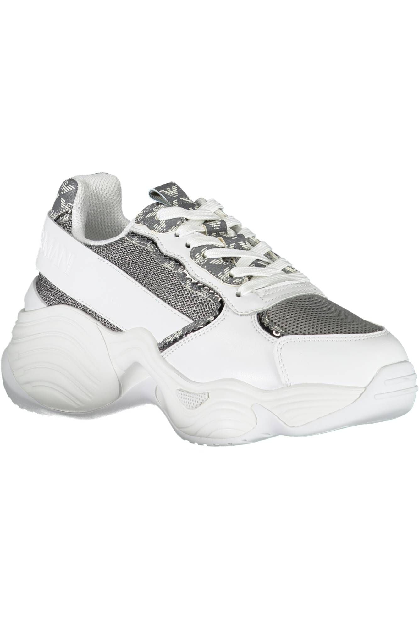 Chic White Contrasting Lace-Up Sneakers
