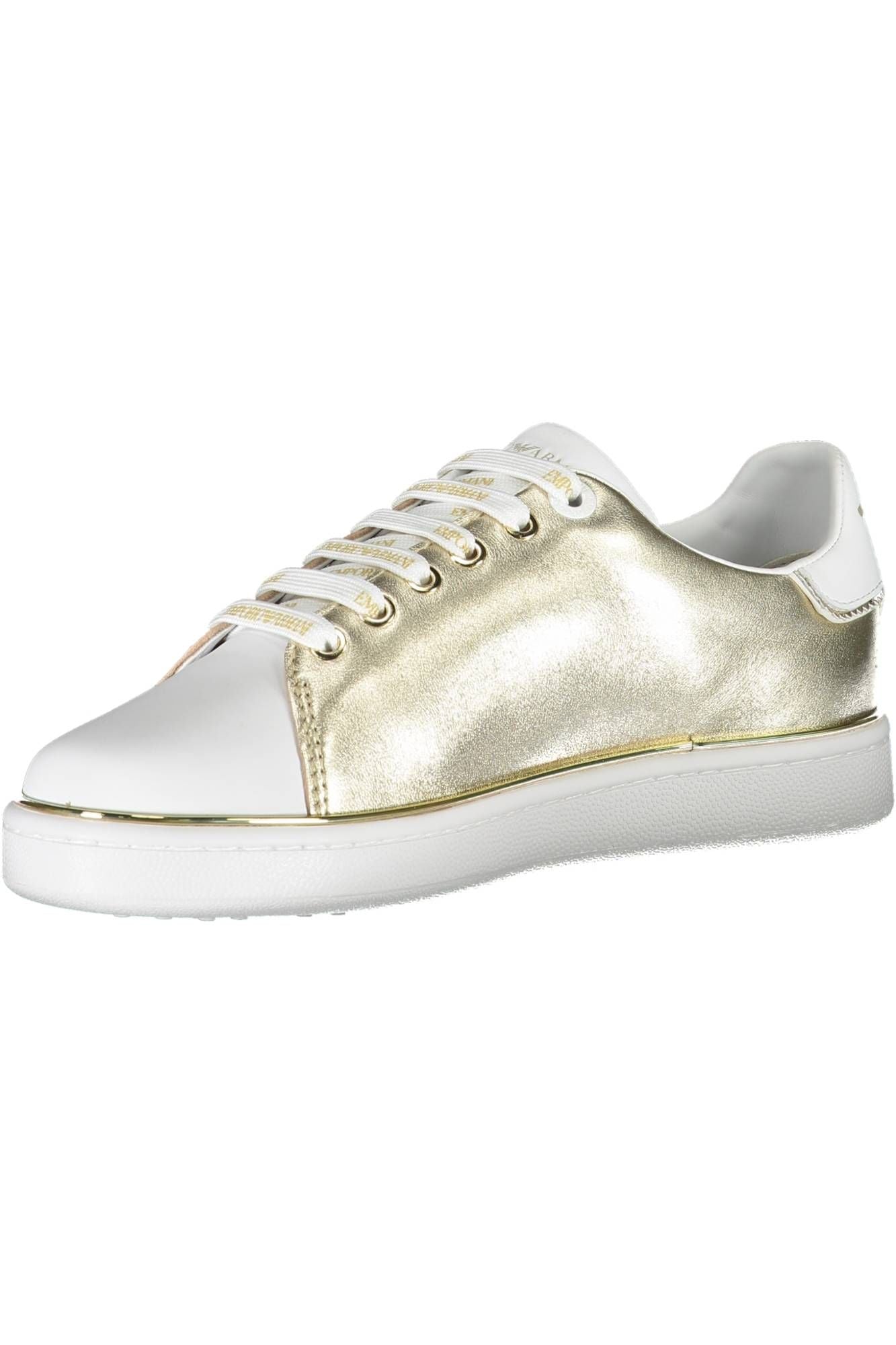 Elegant White Lace-Up Sneakers with Contrast Detail