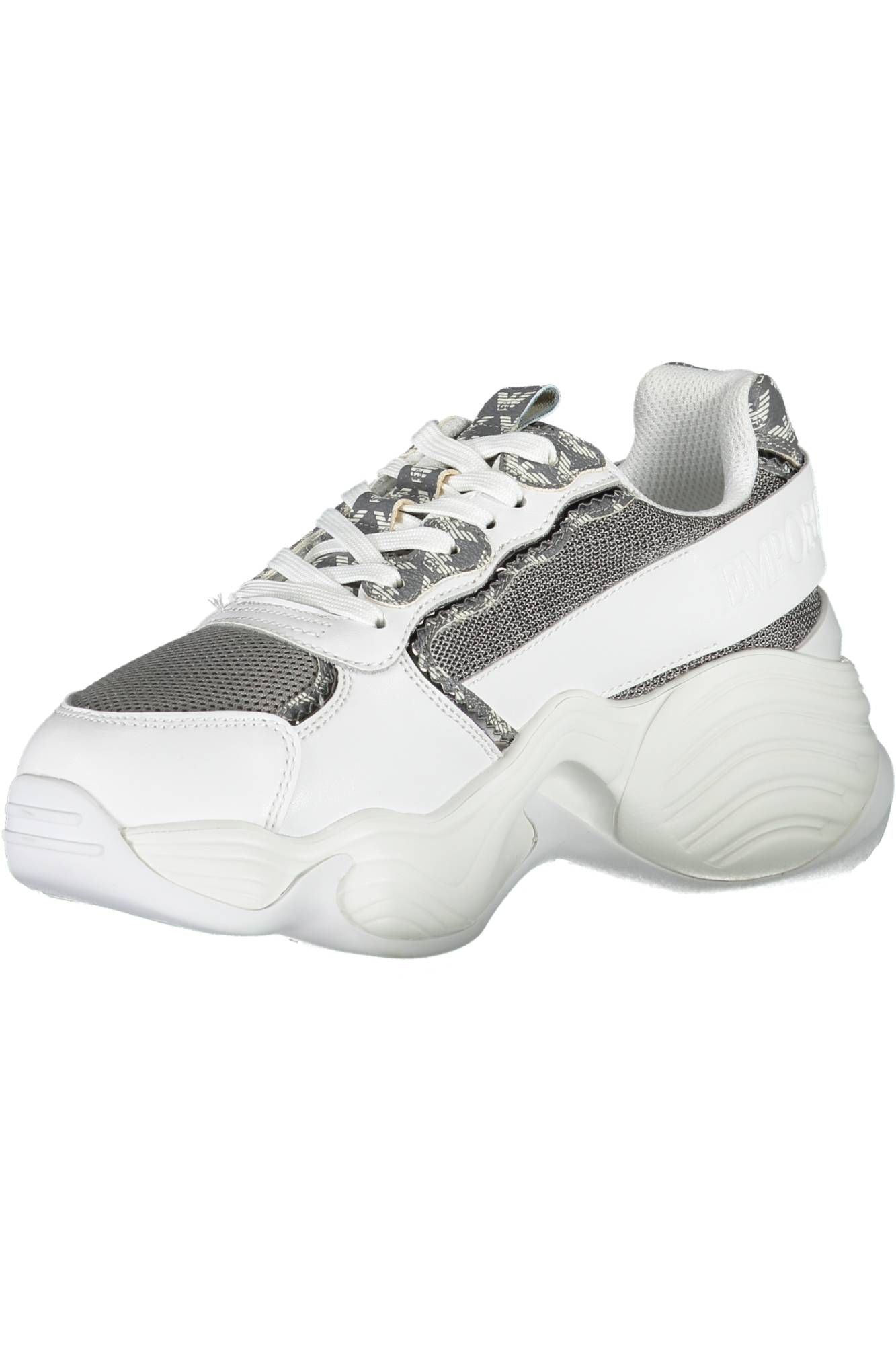 Chic White Contrasting Lace-Up Sneakers