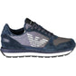 Chic Blue Lace-Up Sneakers with Contrasting Accents