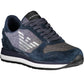 Chic Blue Lace-Up Sneakers with Contrasting Accents