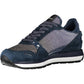 Chic Blue Lace-Up Sneakers with Contrasting Accents