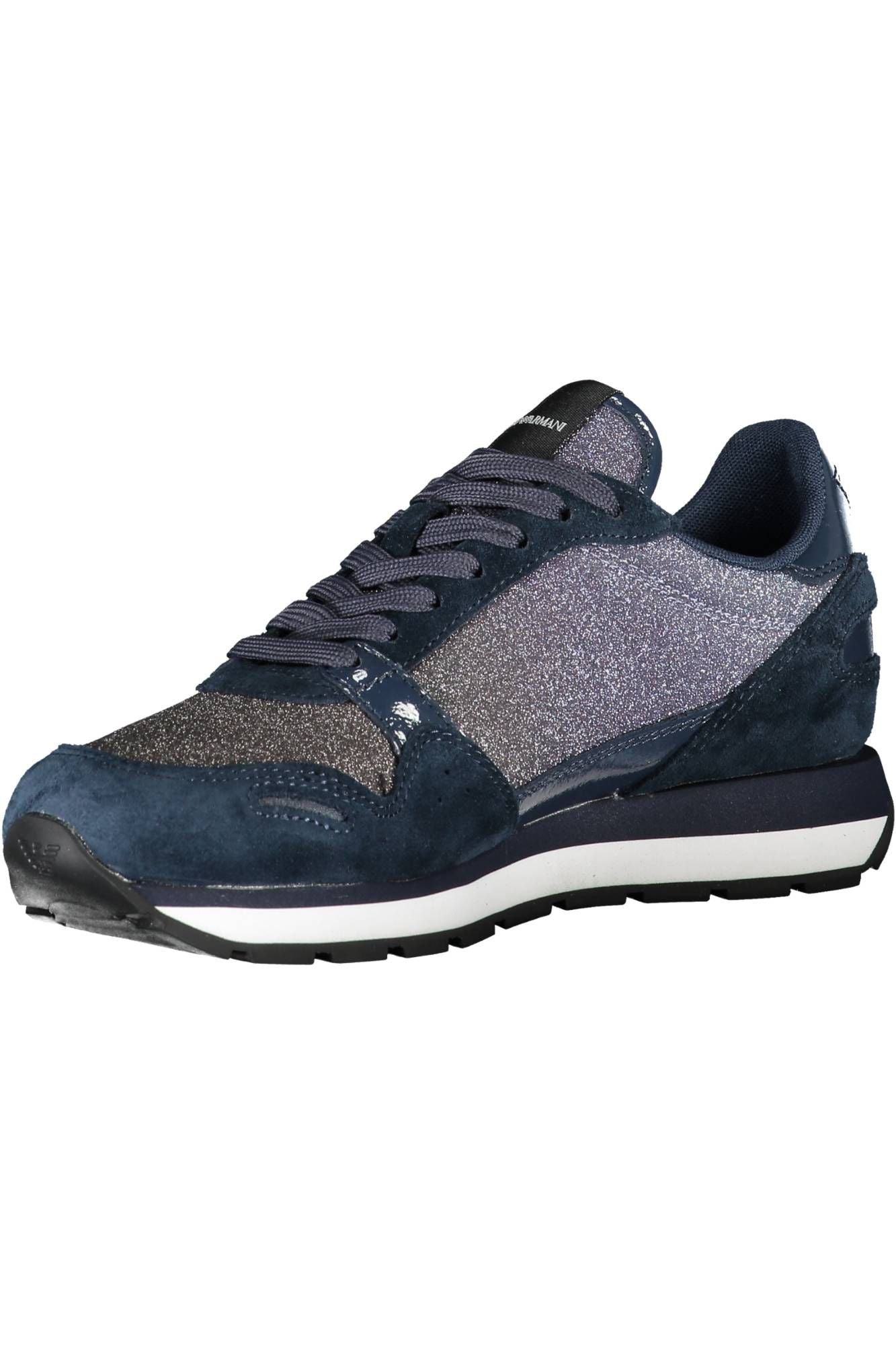 Chic Blue Lace-Up Sneakers with Contrasting Accents