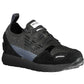 Elegant Black Lace-Up Sneakers with Contrasting Details
