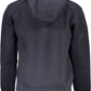 Sleek Black Hooded Sweatshirt with Logo Print