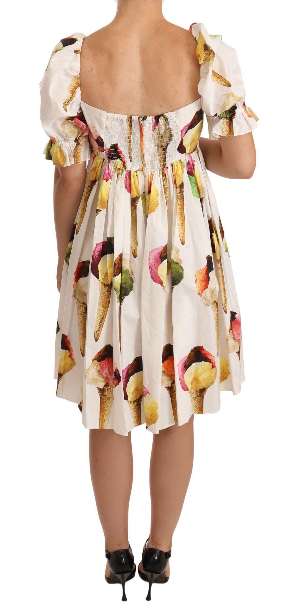 Ice Cream Print A-Line Pleated Dress