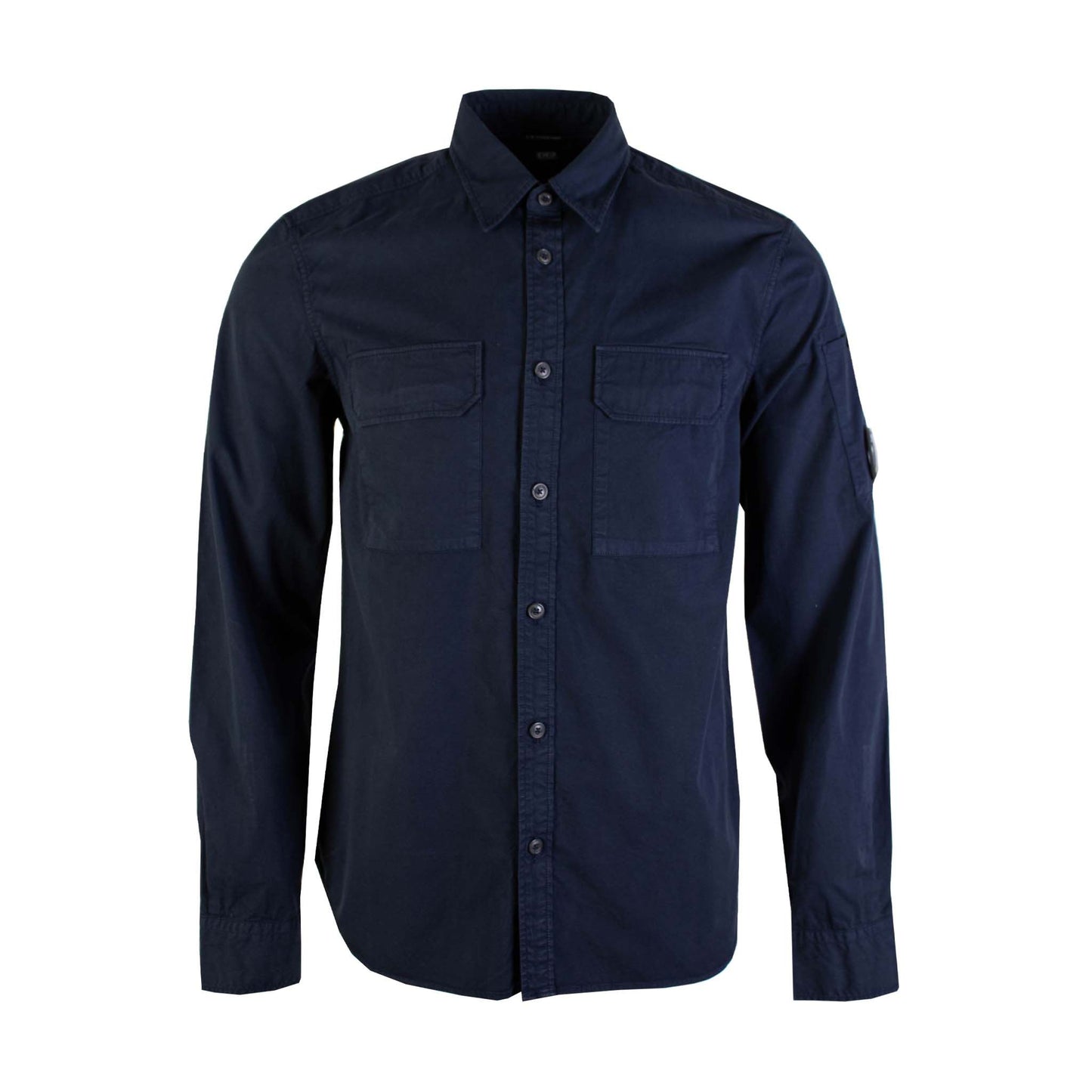 Chic Navy Blue Cotton Overshirt