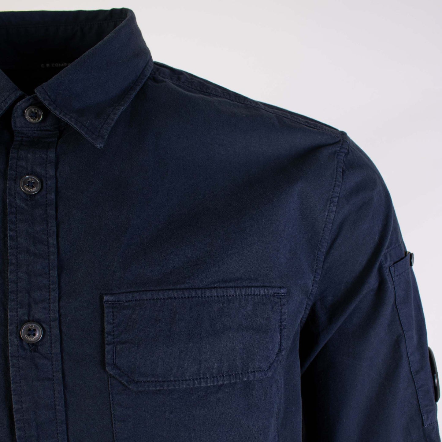 Chic Navy Blue Cotton Overshirt