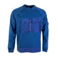Blue Round Neck Logo Sweatshirt for Men