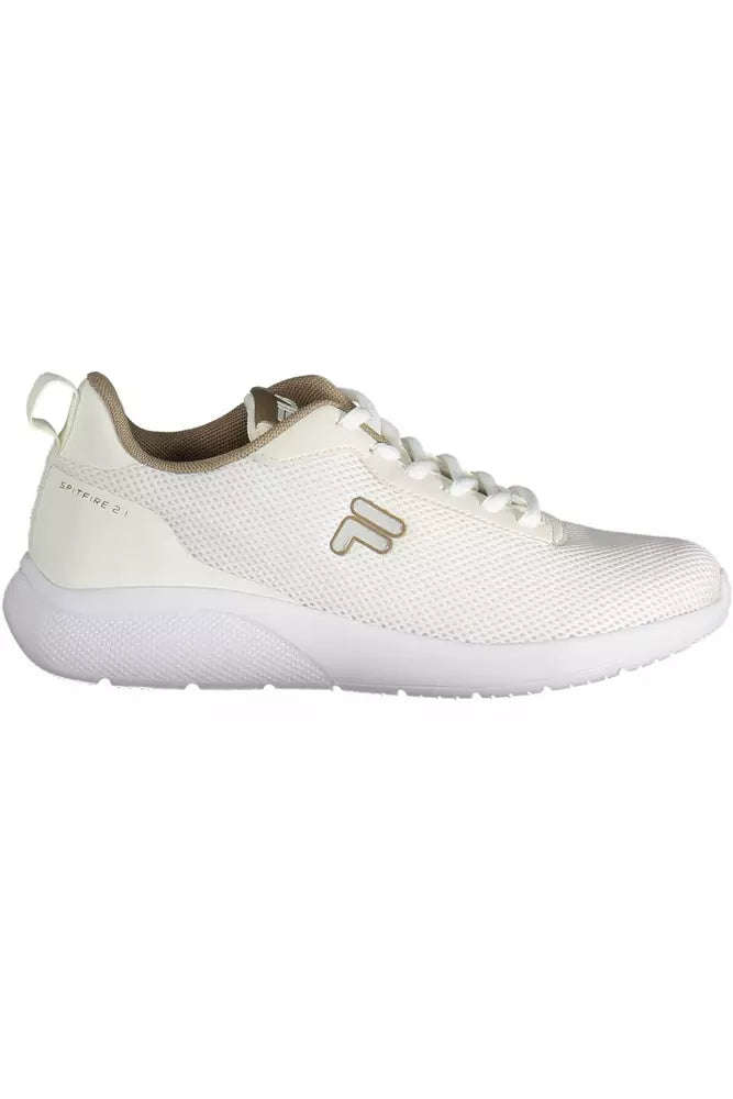 Beige Lace-Up Sneakers with Contrasting Accents