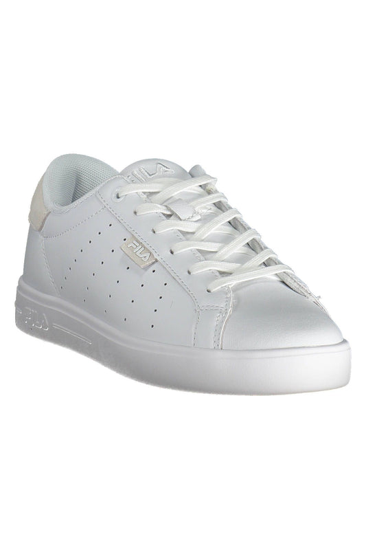 Chic White Lace-Up Sneakers with Logo Detail