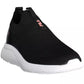 Sleek Black Synthetic Sporty Sneakers