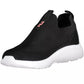 Sleek Black Synthetic Sporty Sneakers