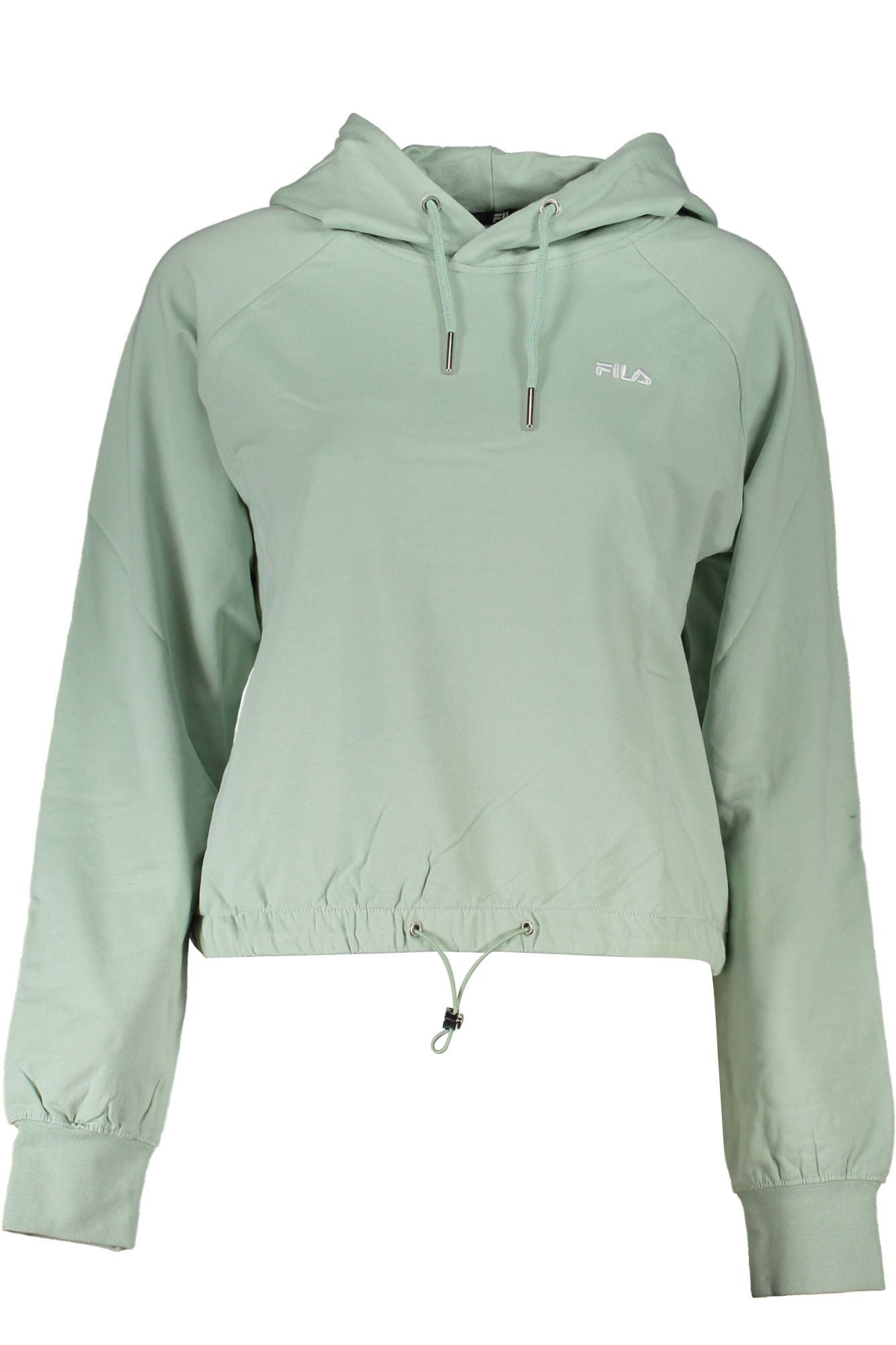 Chic Green Hooded Sweatshirt with Embroidered Logo