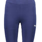 Chic Blue Short Leggings with Embroidered Logo