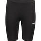 Chic Black Cotton Short Leggings with Logo Embroidery