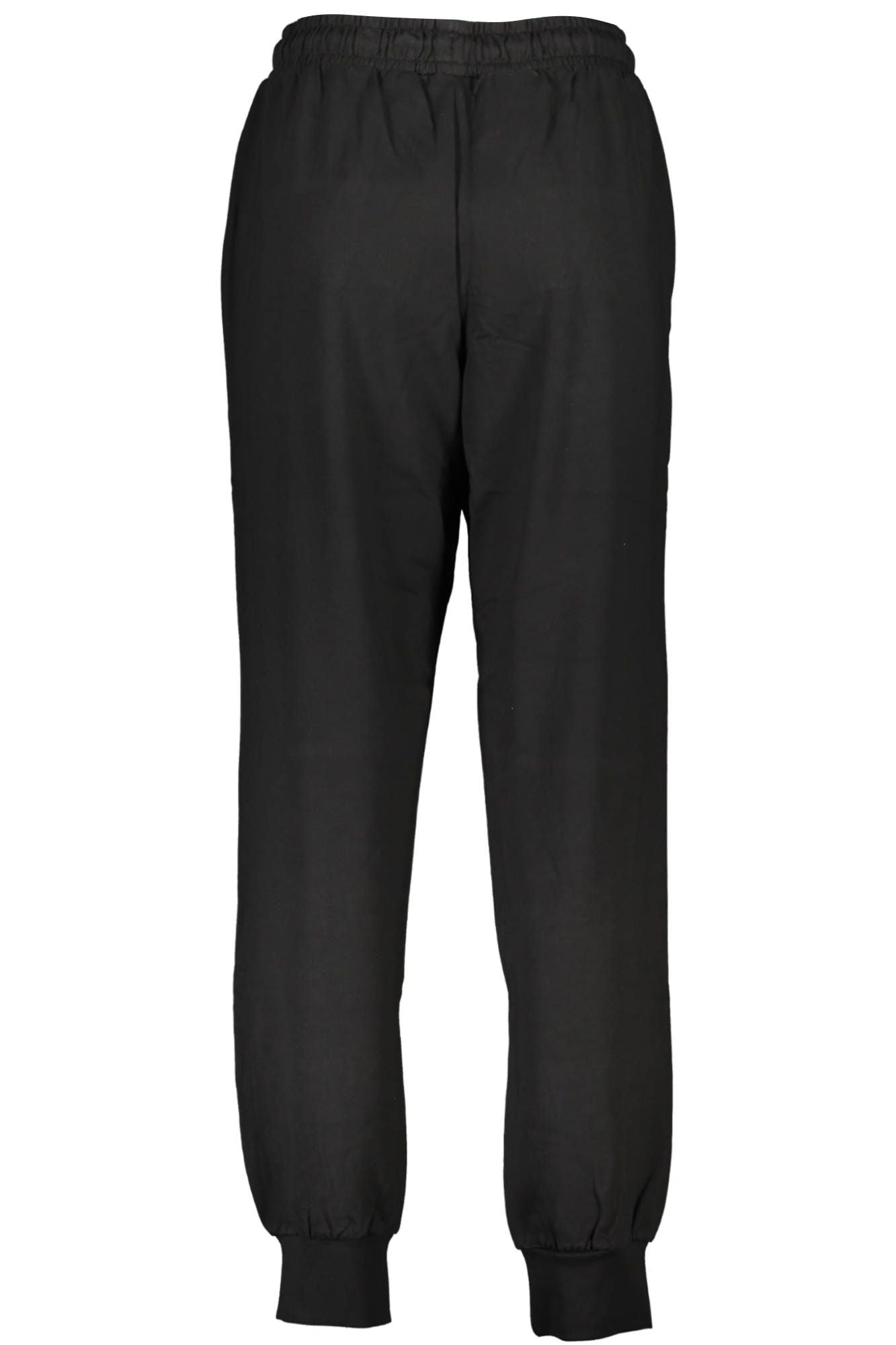 Elegant Sporty Chic Black Trousers with Ankle Cuffs