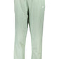 Chic Green Cotton Sports Trousers with Ankle Cuffs