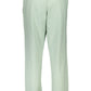Chic Green Cotton Sports Trousers with Ankle Cuffs