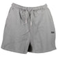 Chic Gray Cotton Shorts with Embroidered Logo