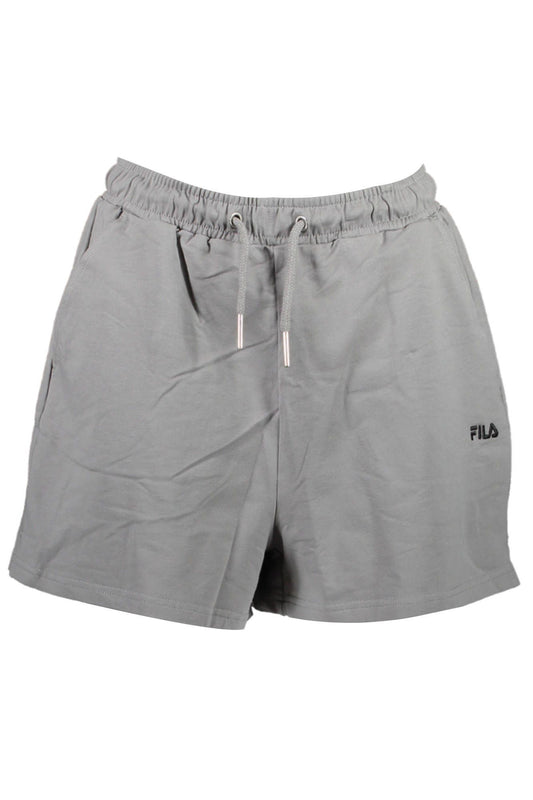 Chic Gray Cotton Shorts with Embroidered Logo