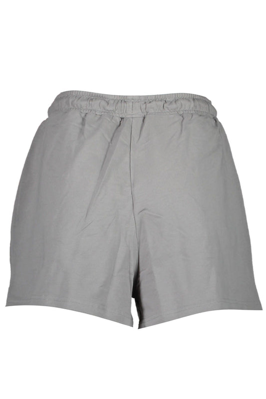 Chic Gray Cotton Shorts with Embroidered Logo