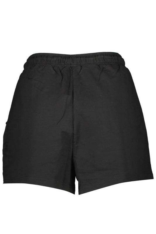 Elegant Black Cotton Shorts with Embroidered Logo