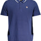 Elegant Blue Contrast Detail Polo Shirt