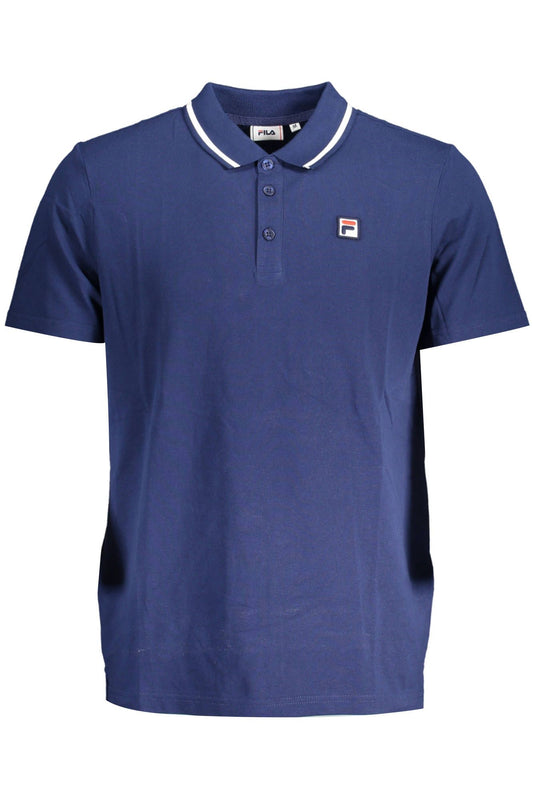Elegant Blue Contrast Detail Polo Shirt