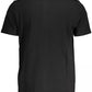 Sleek Black Cotton Polo with Contrast Details