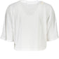 Elegant White Logo Tee with Wide Neckline