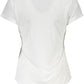 Chic White Printed Tee with Logo Detail