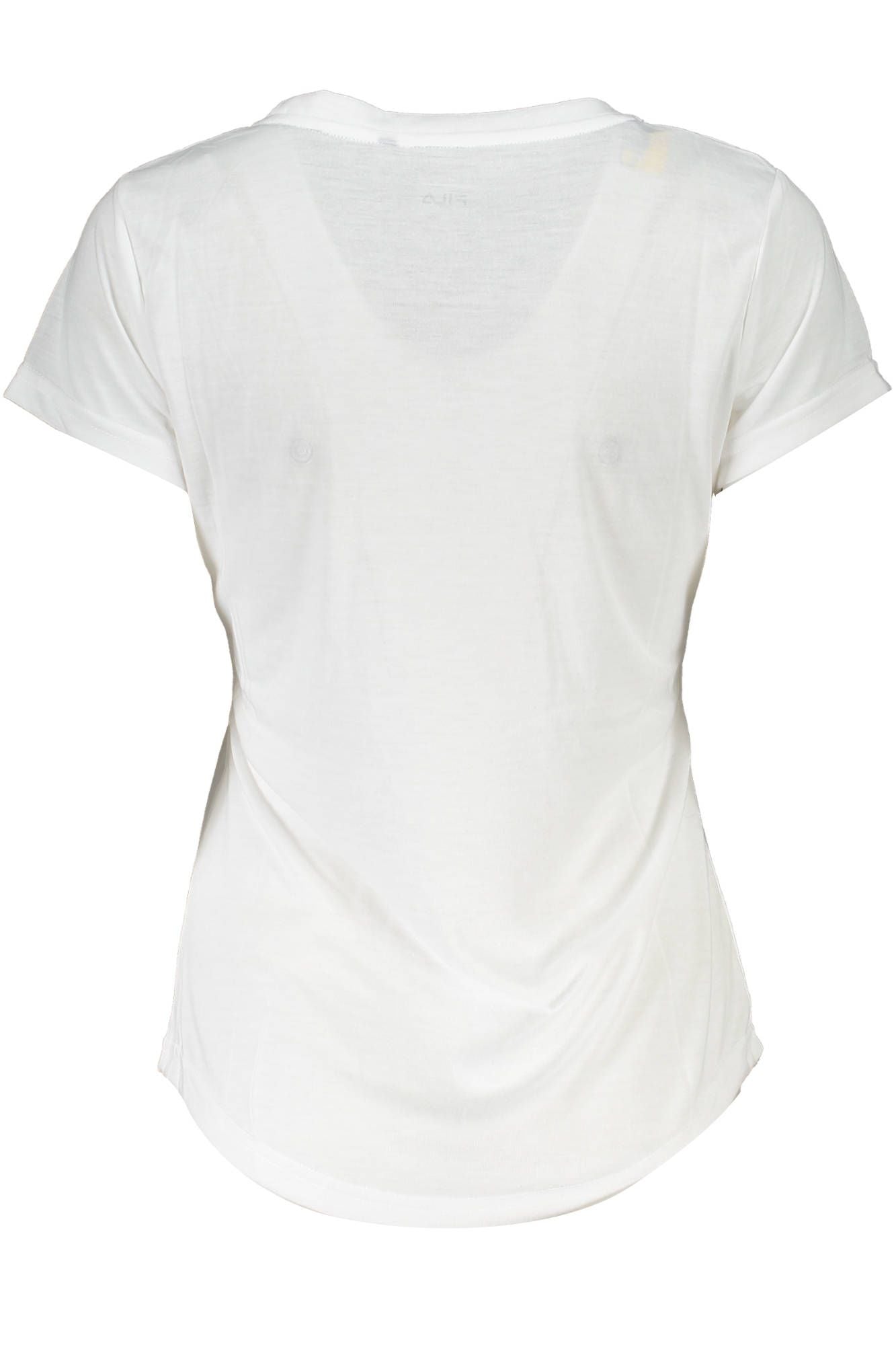 Chic White Printed Tee with Logo Detail