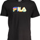 Sleek Black Printed Logo Tee