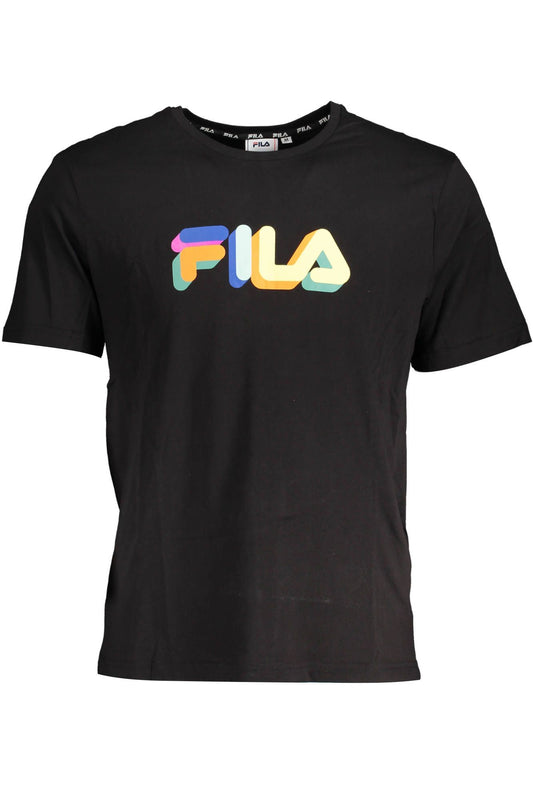 Sleek Black Printed Logo Tee