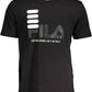 Sleek Black Cotton Tee with Iconic Print