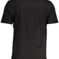 Sleek Black Cotton Tee with Iconic Print