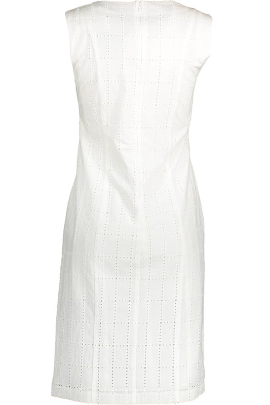 Elegant White Embroidered Cotton Dress
