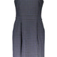 Elegant Wide-Shoulder Short Blue Dress