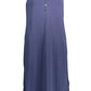 Sleeveless Italian Collar Long Dress in Blue