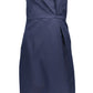 Elegant Short Blue Dress with Back Zip Closure