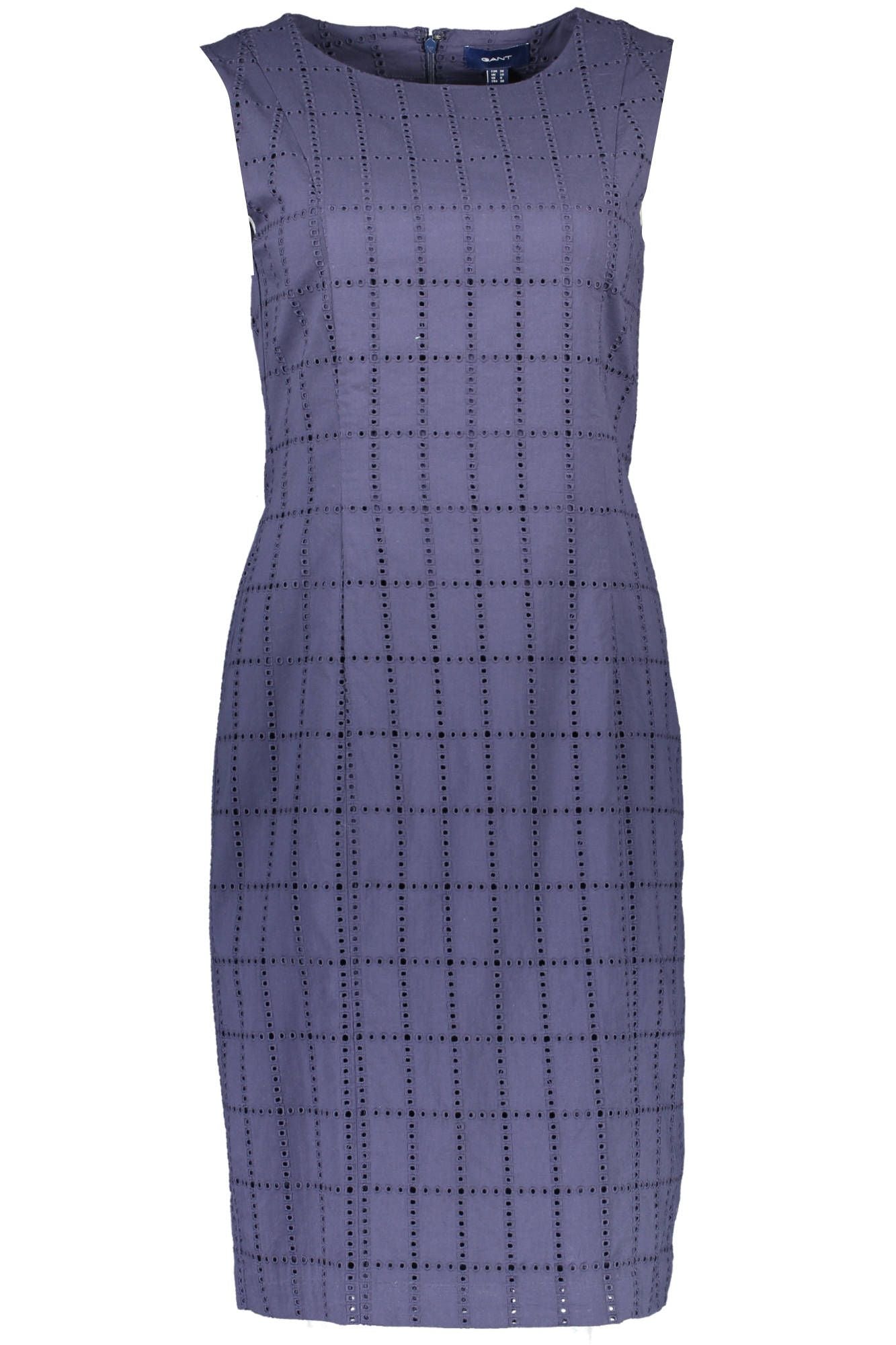 Chic Embroidered Blue Cotton Dress