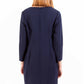 Elegant Blue Short Dress with 3/4 Sleeves