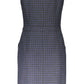 Elegant Wide-Shoulder Short Blue Dress