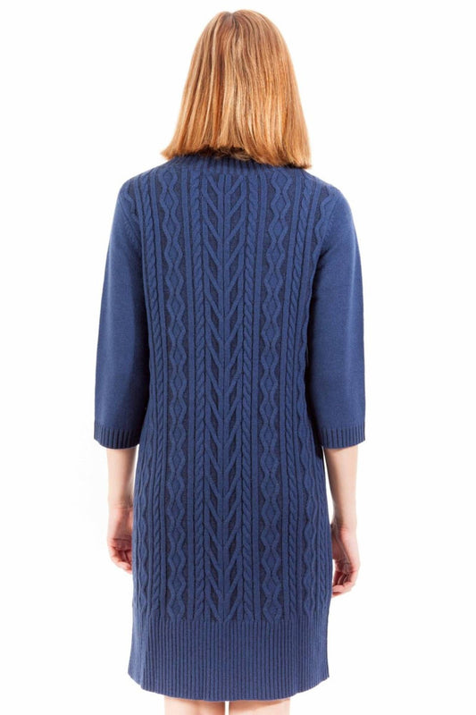 Elegant High Neck Wool Blend Dress